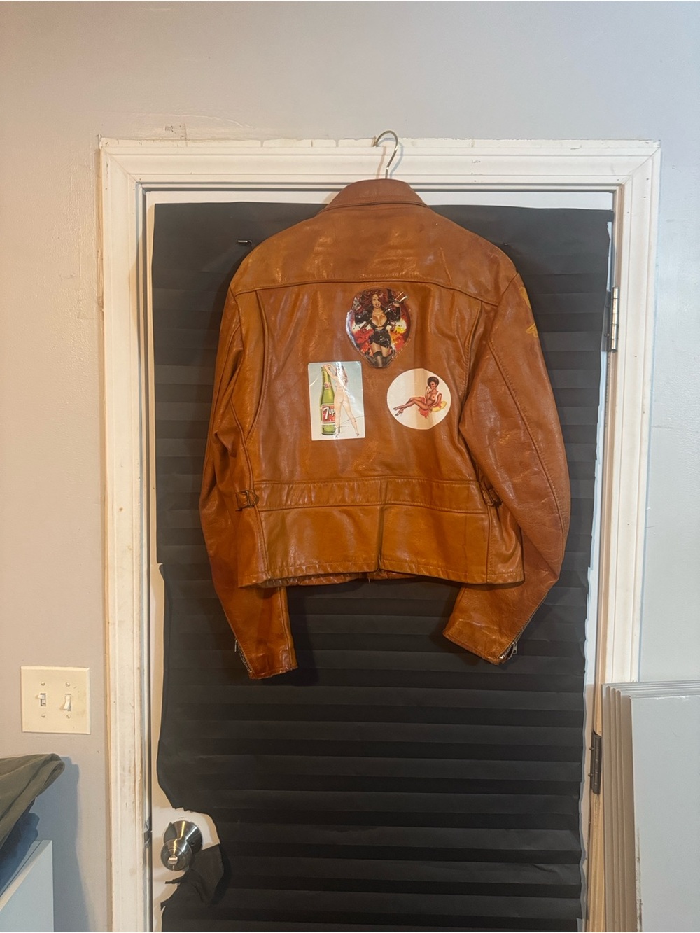 Wilson Men's Brown Leather Patch-Detail Performance Jacket